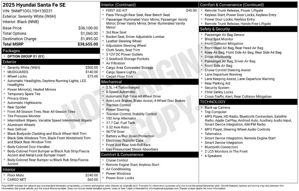 Certified 2025 Hyundai Santa Fe SE AWD/4WD image 26