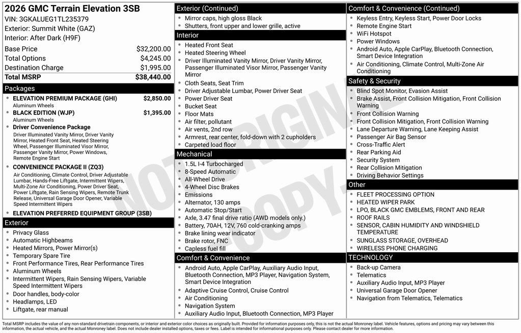Used 2026 GMC Terrain Elevation w/ Elevation Premium Package image 2