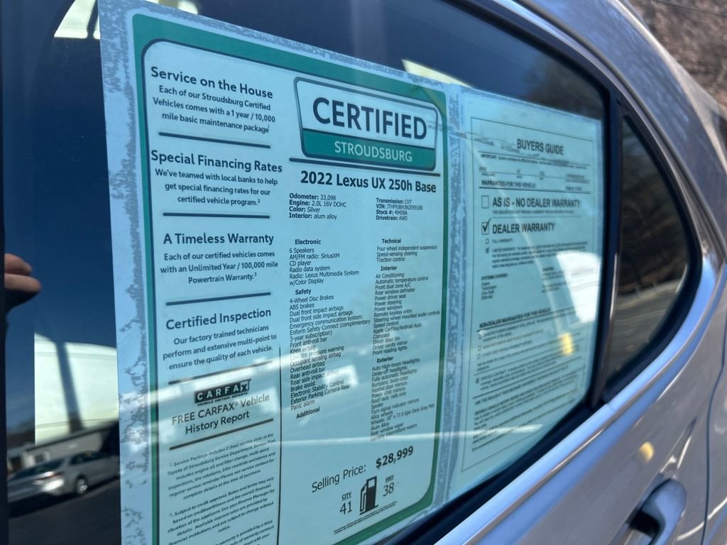 Used 2022 Lexus UX 250h 250h Base w/ Premium Package image 31