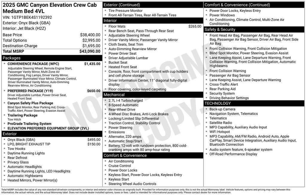 Used 2025 GMC Canyon Elevation w/ Convenience Package RWD image 31