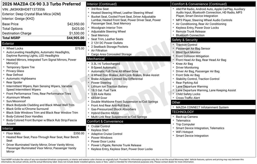 New 2026 MAZDA CX-90 3.3 Turbo w/ Preferred Package image 2