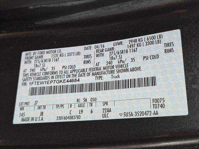 Used 2016 Ford F150 XLT w/ Equipment Group 302A Luxury AWD/4WD image 14