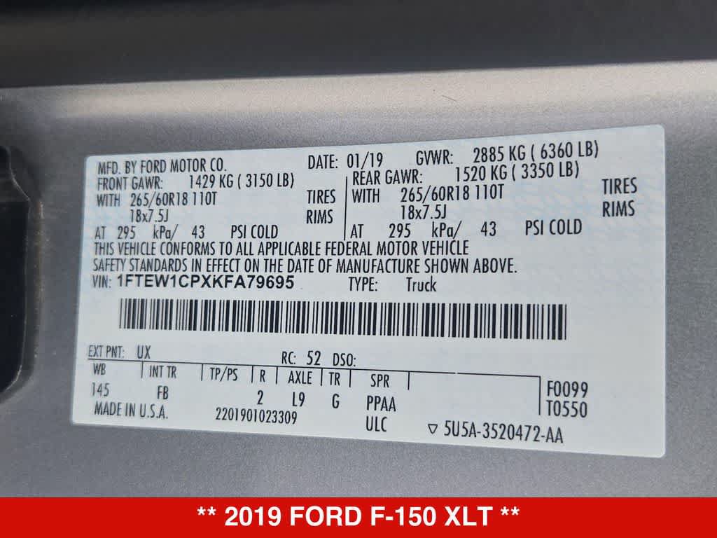 Used 2019 Ford F150 XLT w/ Equipment Group 302A Luxury RWD image 34