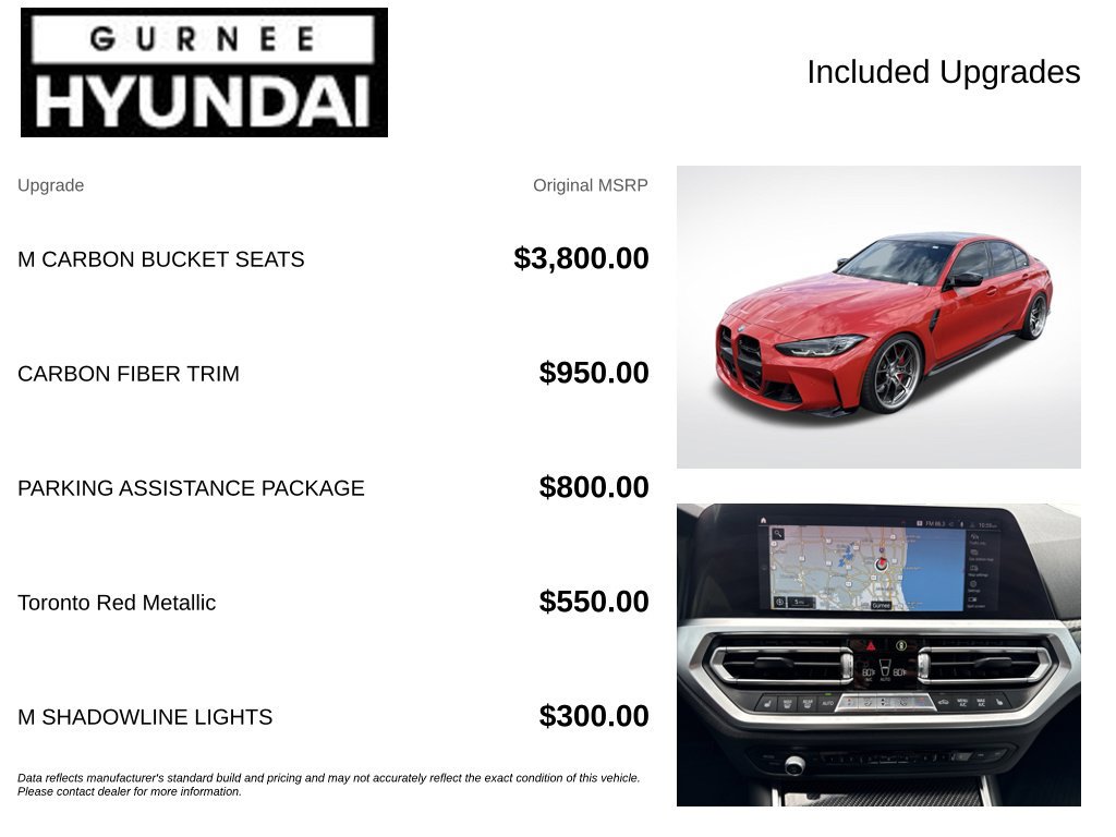 Used 2021 BMW M3 Competition w/ Parking Assistance Package RWD image 4