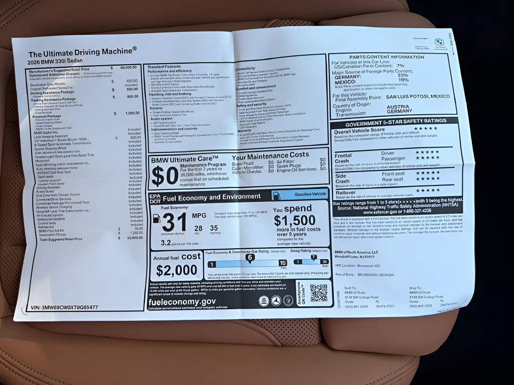 New 2026 BMW 330i Sedan w/ Premium Package RWD image 23