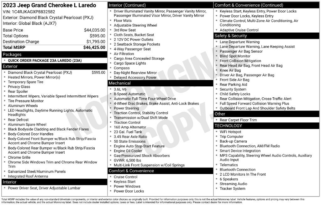 Used 2023 Jeep Grand Cherokee L Laredo AWD/4WD image 2