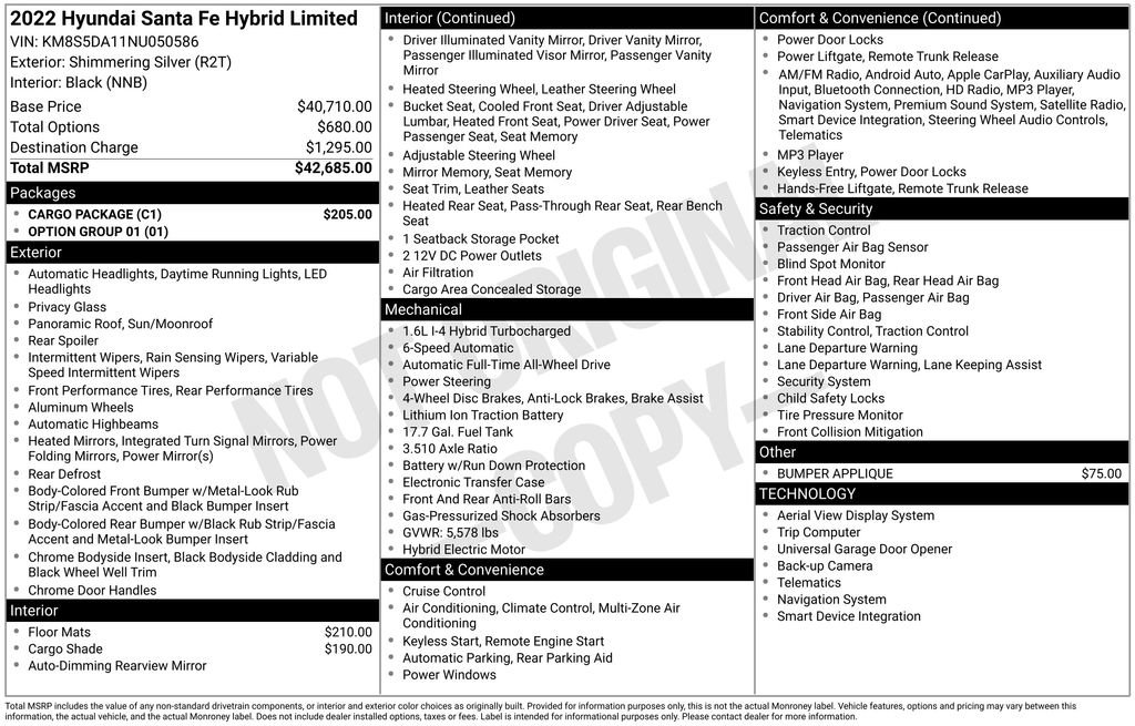 Used 2022 Hyundai Santa Fe Limited w/ Cargo Package image 9