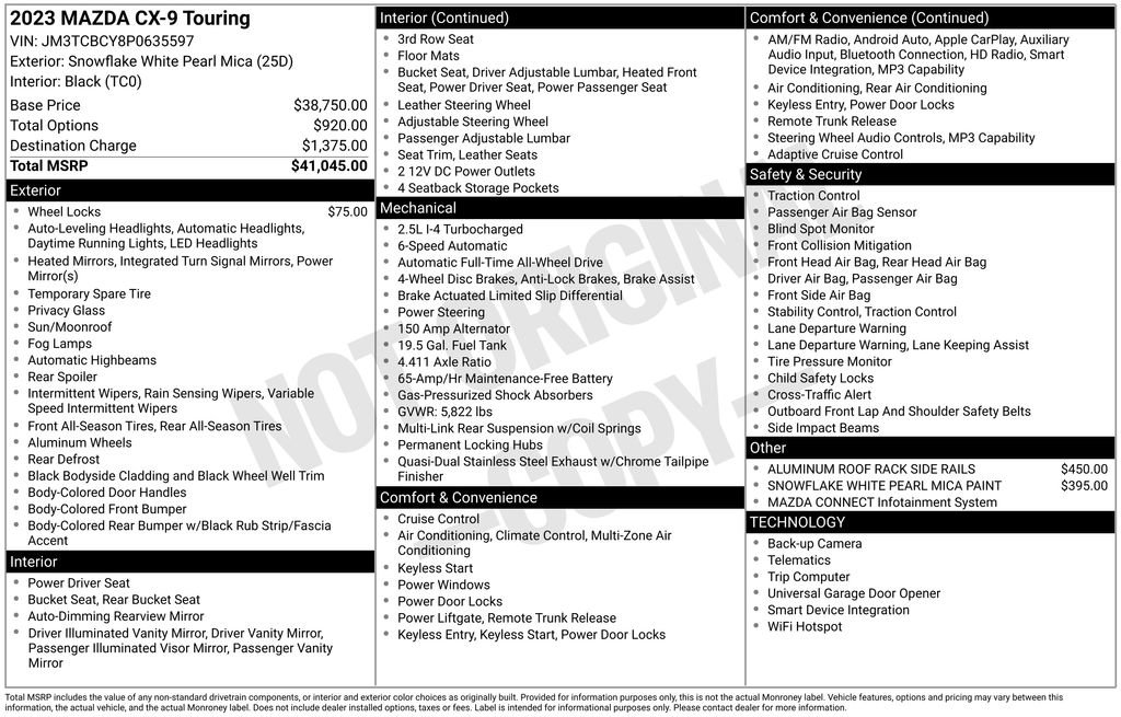 Used 2023 MAZDA CX-9 Touring image 8