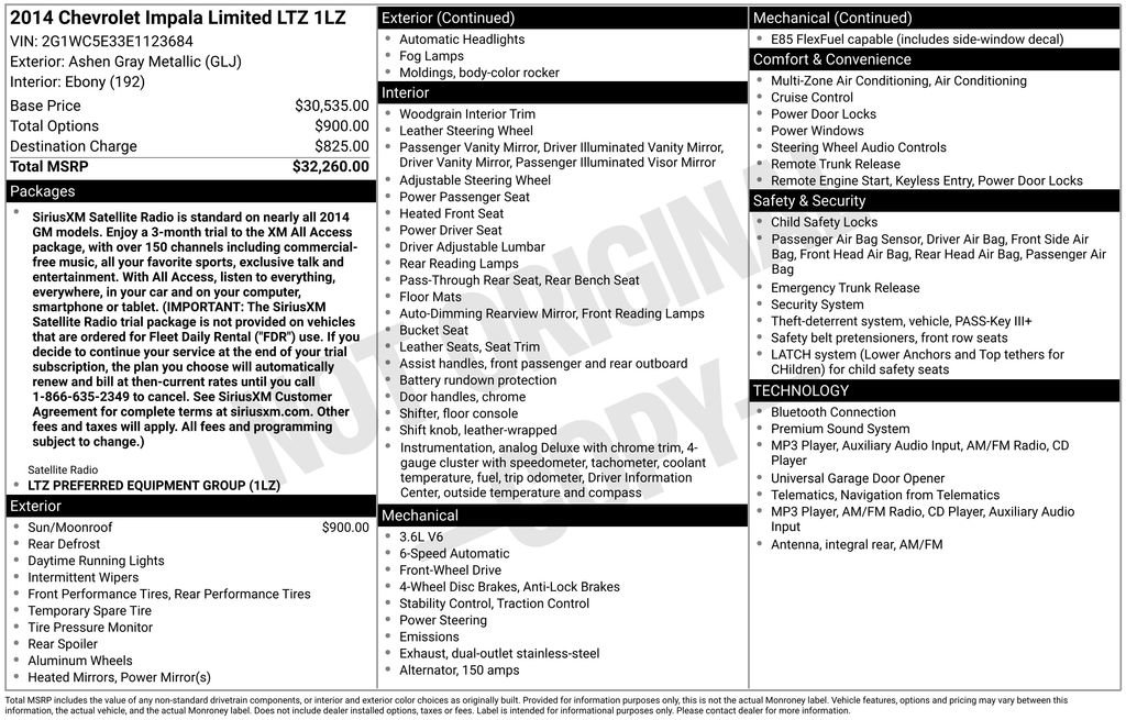 Used 2014 Chevrolet Impala LTZ FWD image 2