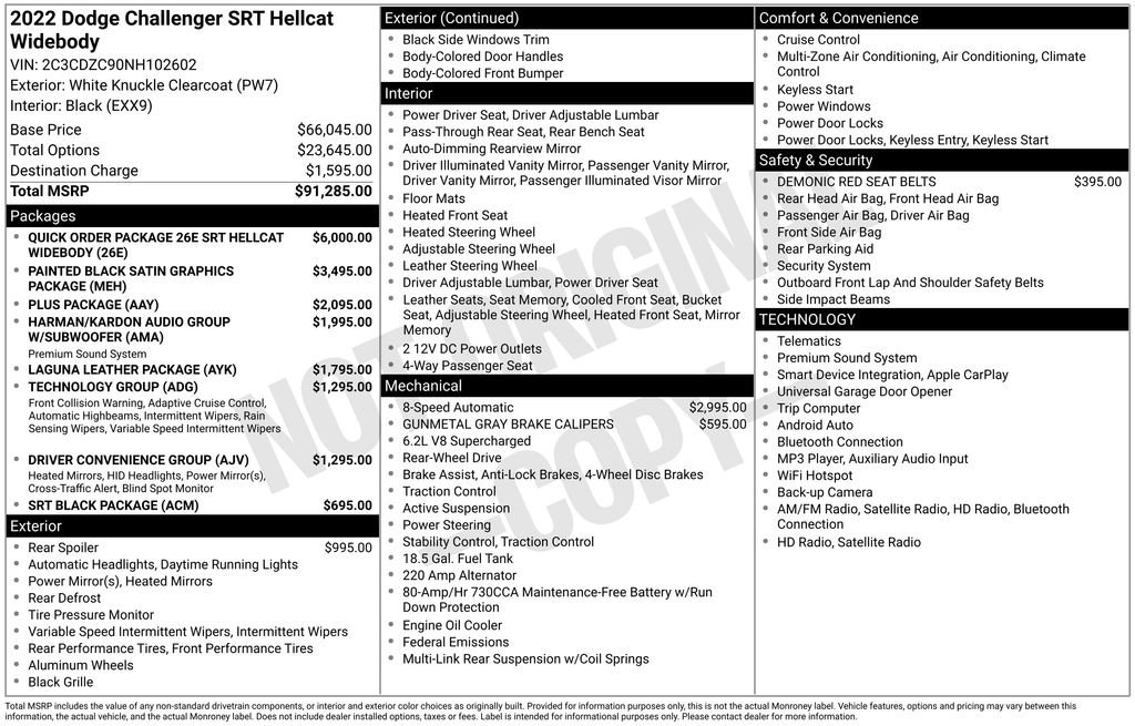 Used 2022 Dodge Challenger SRT Hellcat RWD image 34