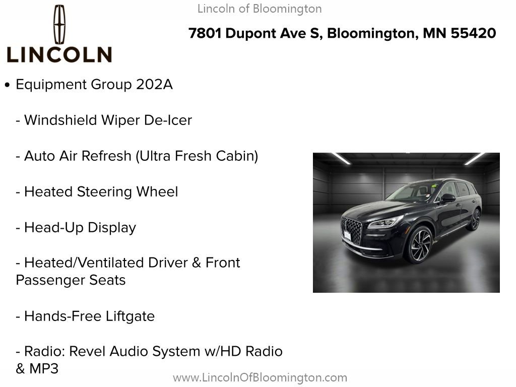 Certified 2023 Lincoln Corsair Reserve w/ Equipment Group 202A image 9