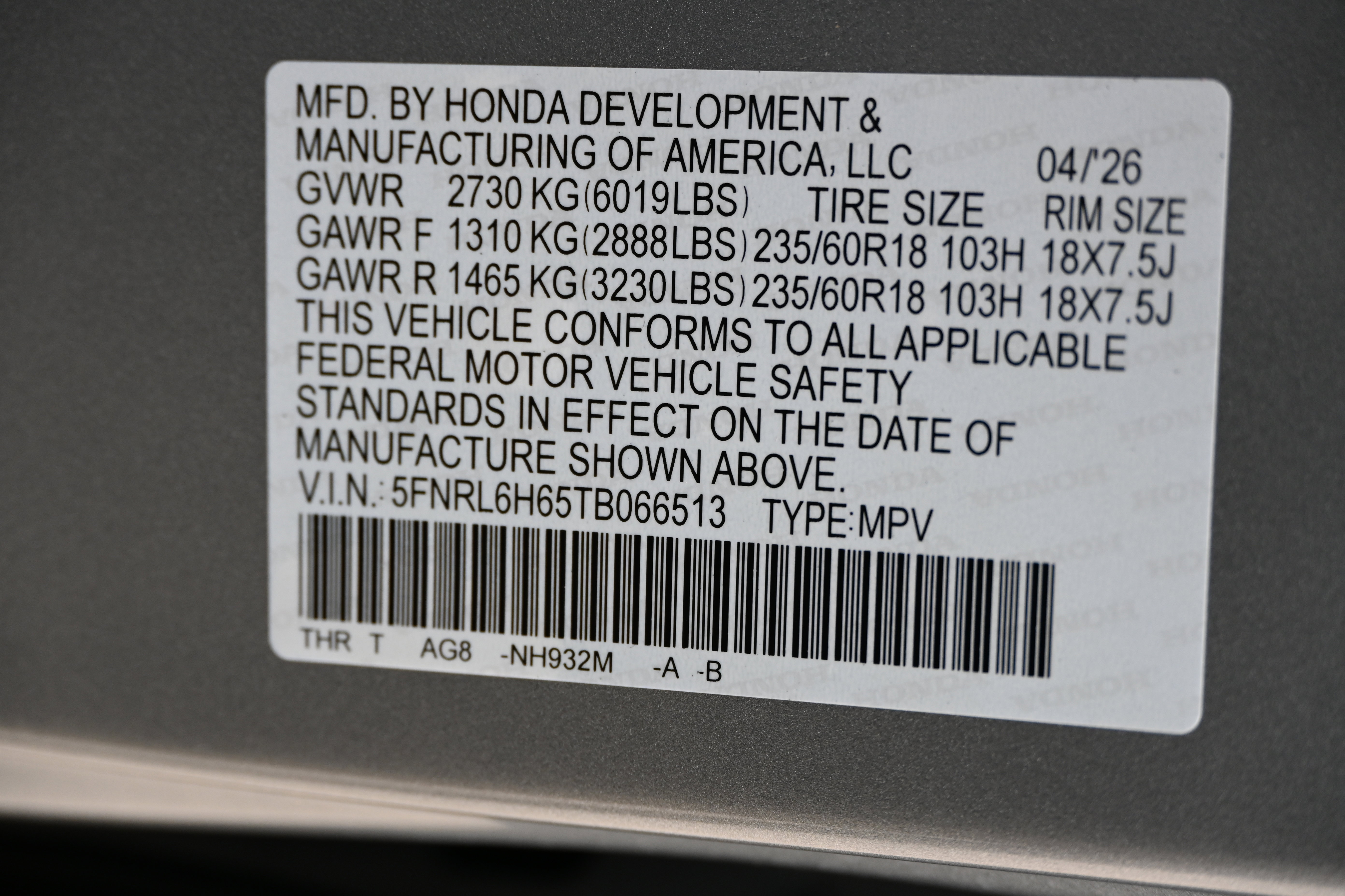 New 2026 Honda Odyssey EX-L image 21