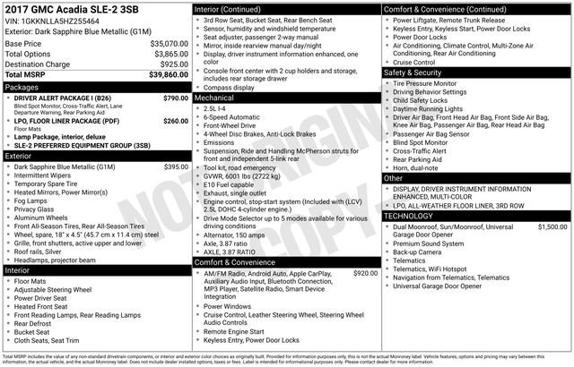 Used 2017 GMC Acadia SLE w/ Driver Alert Package I image 10