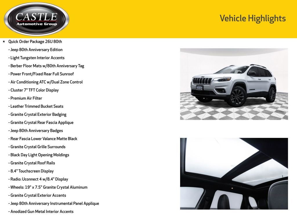 Used 2021 Jeep Cherokee Latitude Lux 80th Anniv w/ Quick Order Package 26U 80TH image 4