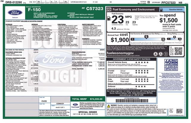 Certified 2023 Ford F150 Lariat w/ Equipment Group 502A High AWD/4WD image 3