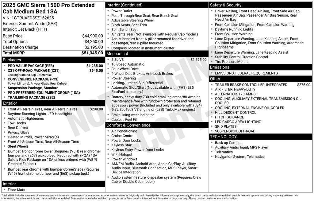 New 2025 GMC Sierra 1500 Pro w/ Pro Value Package image 22