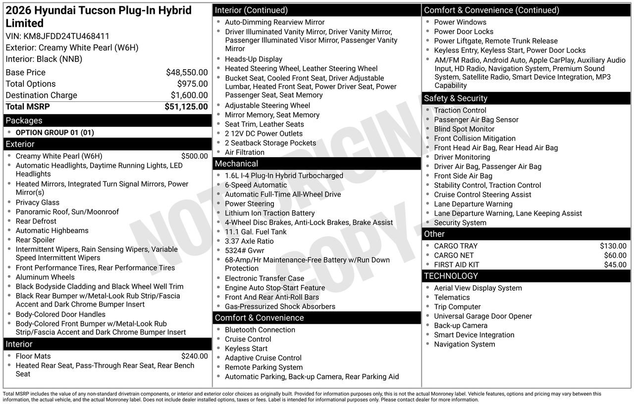 New 2026 Hyundai Tucson Limited AWD/4WD image 33