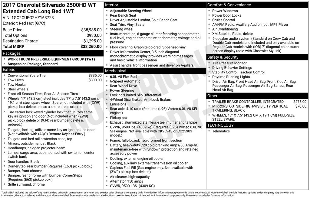 Used 2017 Chevrolet Silverado 2500 W/T image 25