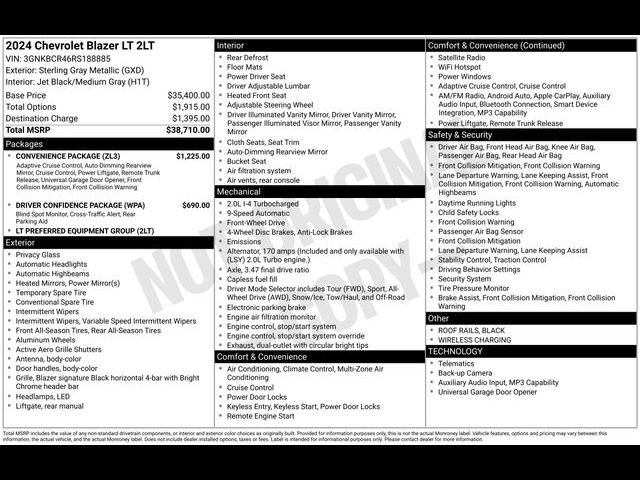 Used 2024 Chevrolet Blazer LT w/ Convenience Package image 36