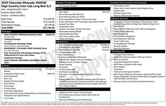 Used 2025 Chevrolet Silverado 3500 High Country w/ High Country Premium Package AWD/4WD image 3