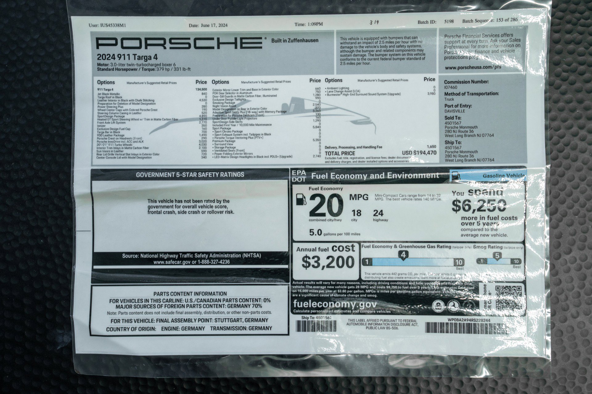 Used 2024 Porsche 911 Targa 4 w/ Sport Package AWD/4WD image 21