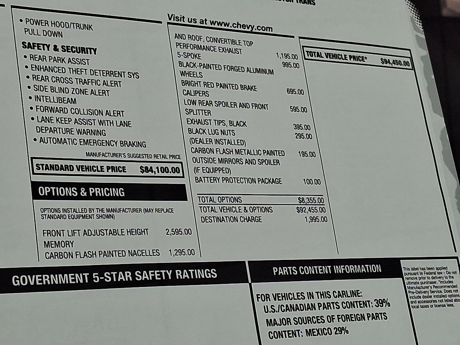 New 2026 Chevrolet Corvette Stingray Preferred Conv w/ Battery Protection Package image 12