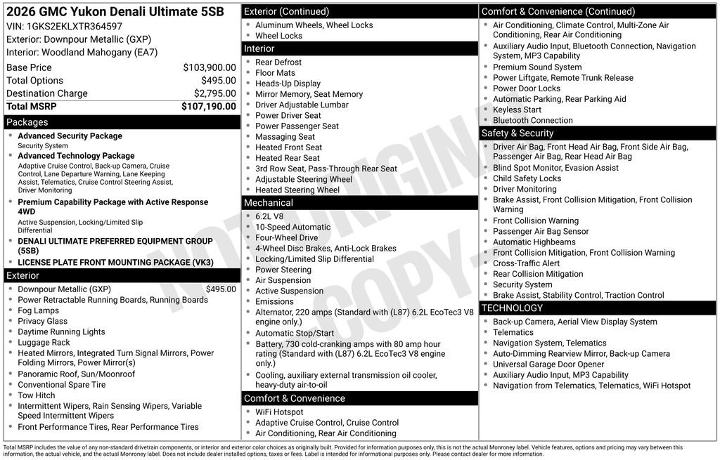 New 2026 GMC Yukon Denali Ultimate AWD/4WD image 5