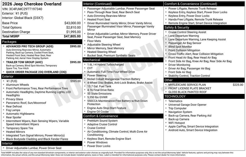 New 2026 Jeep Cherokee Overland w/ Trailer Tow Group AWD/4WD image 6