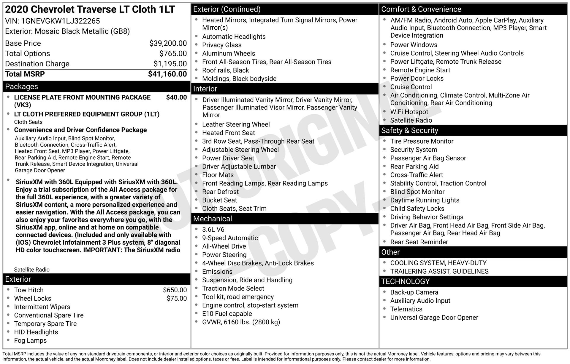 Used 2020 Chevrolet Traverse LT image 4