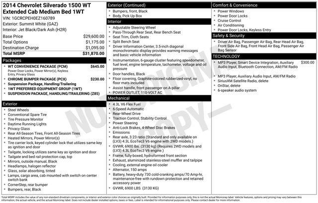 Used 2014 Chevrolet Silverado 1500 W/T w/ WT Convenience Package RWD image 8