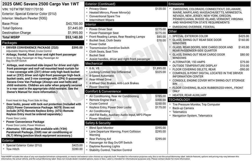 Used 2025 GMC Savana 2500 Extended w/ Driver Convenience Package image 28