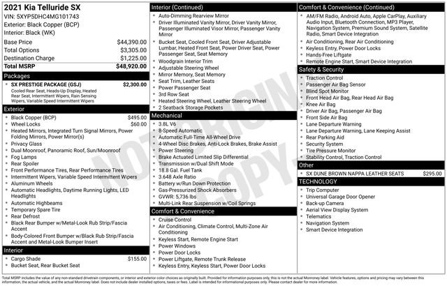 Used 2021 Kia Telluride SX w/ SX Prestige Package image 2