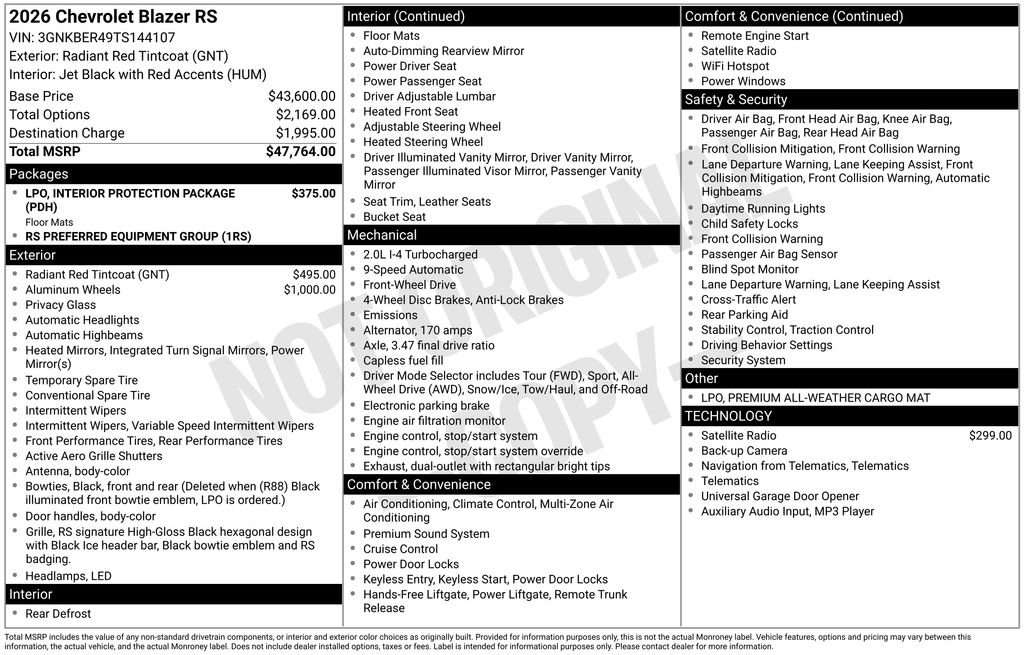 New 2026 Chevrolet Blazer RS image 4