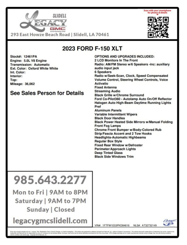 Used 2023 Ford F150 XLT w/ Equipment Group 301A Mid AWD/4WD image 28