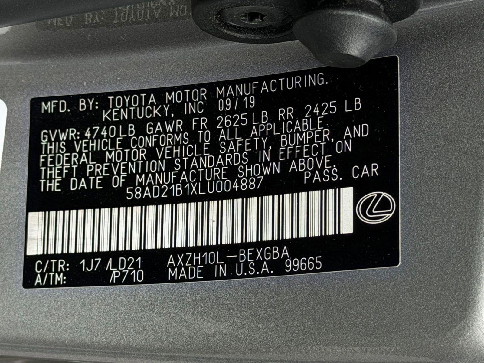 Certified 2020 Lexus ES 300h w/ Premium Package FWD image 21