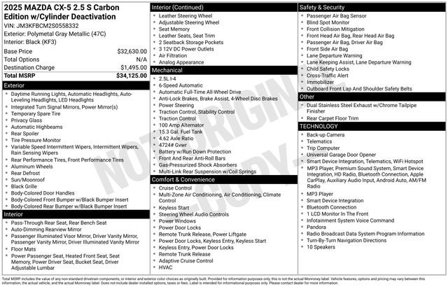 Used 2025 MAZDA CX-5 Carbon Edition AWD/4WD image 17