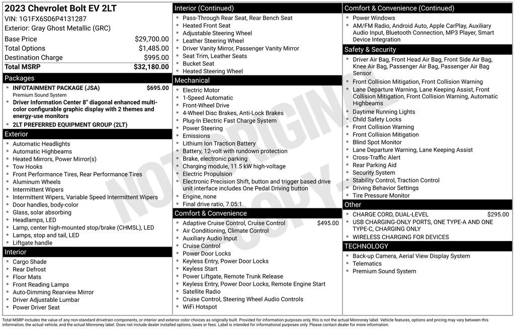 Used 2023 Chevrolet Bolt LT w/ Infotainment Package image 24