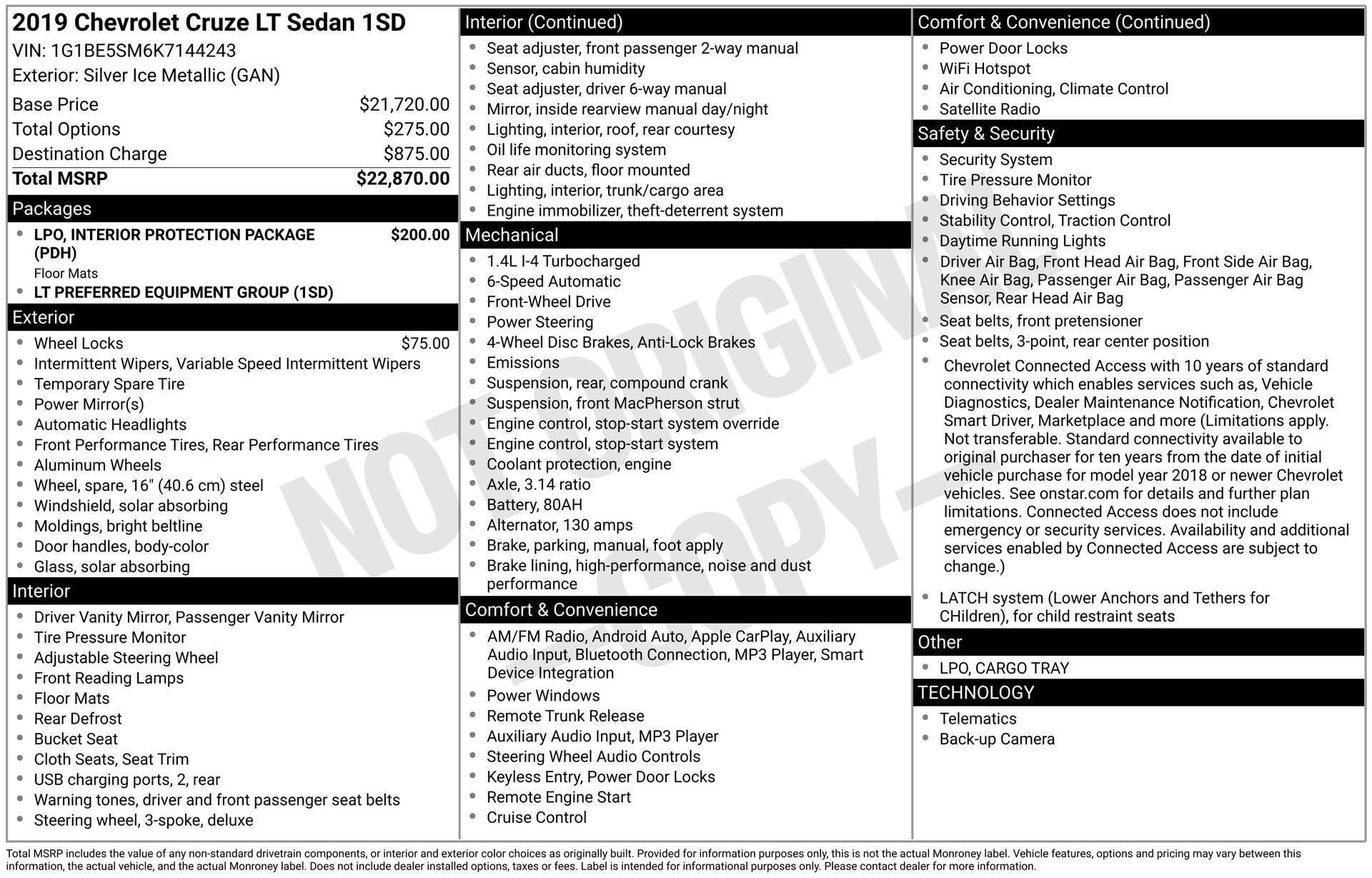 Used 2019 Chevrolet Cruze LT image 4