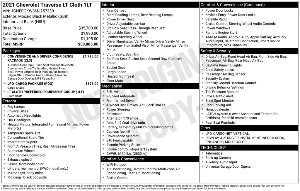 Used 2021 Chevrolet Traverse LT image 29