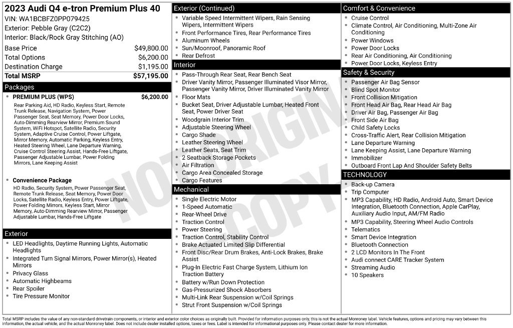 Used 2023 Audi Q4 e-tron Premium Plus w/ Premium Plus RWD image 38