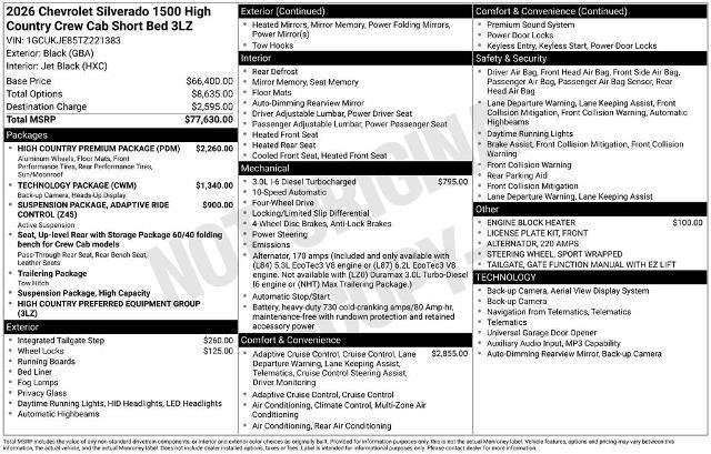 New 2026 Chevrolet Silverado 1500 High Country w/ High Country Premium Package image 34