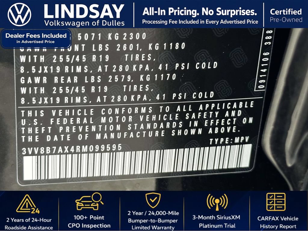 Certified 2024 Volkswagen Tiguan SE R-Line AWD/4WD image 27