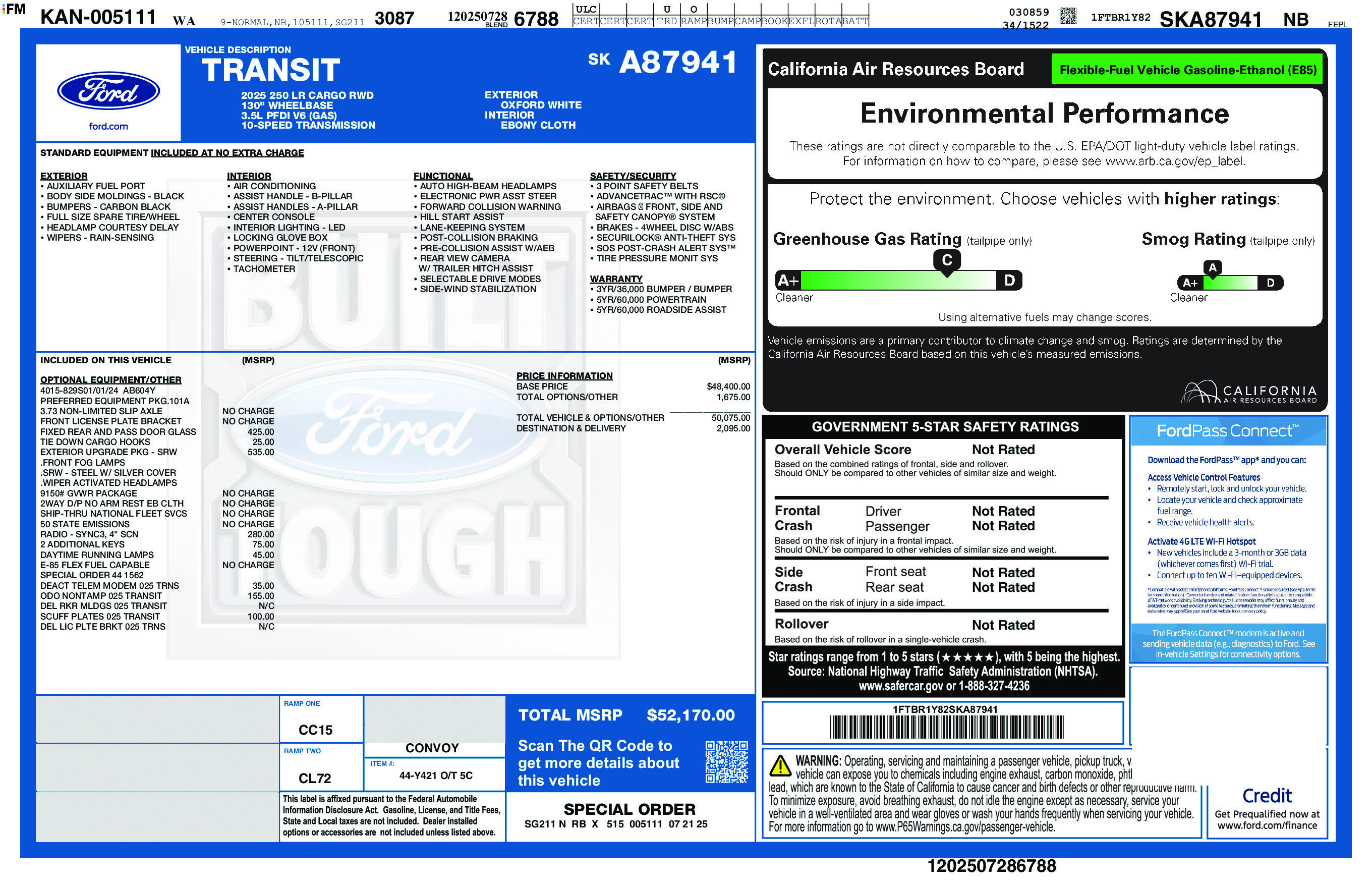 Used 2025 Ford Transit 250 Low Roof w/ Exterior Upgrade Package RWD image 8