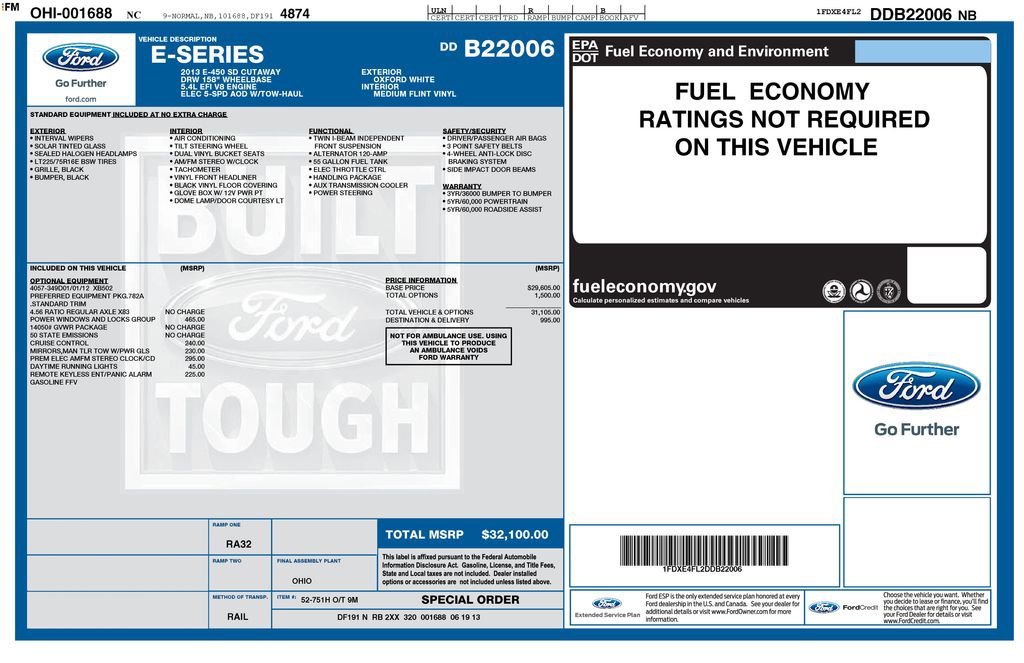 Used 2013 Ford E-450 and Econoline 450 Super Duty w/ PWR Locks & Windows Group RWD image 9