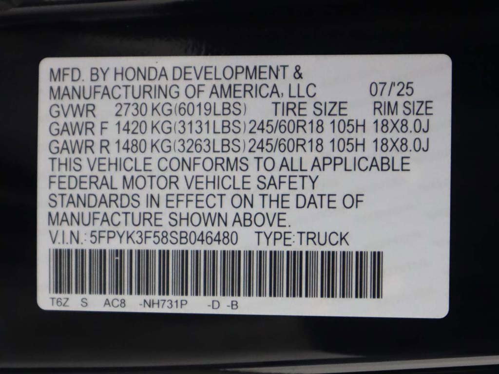 New 2025 Honda Ridgeline RTL image 59