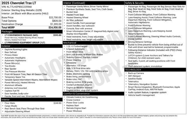 Used 2025 Chevrolet Trax LT w/ LT Convenience Package FWD image 31