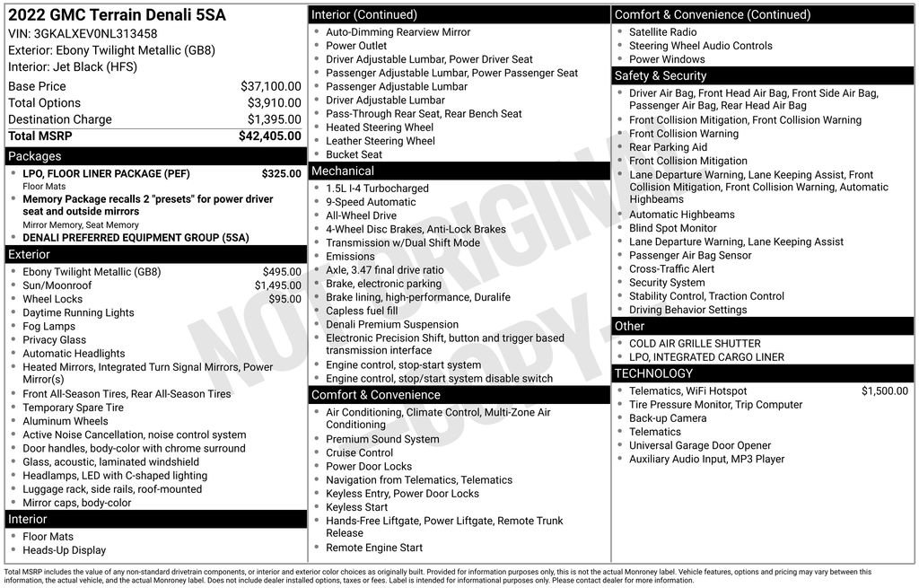 Used 2022 GMC Terrain Denali w/ LPO, Floor Liner Package image 26