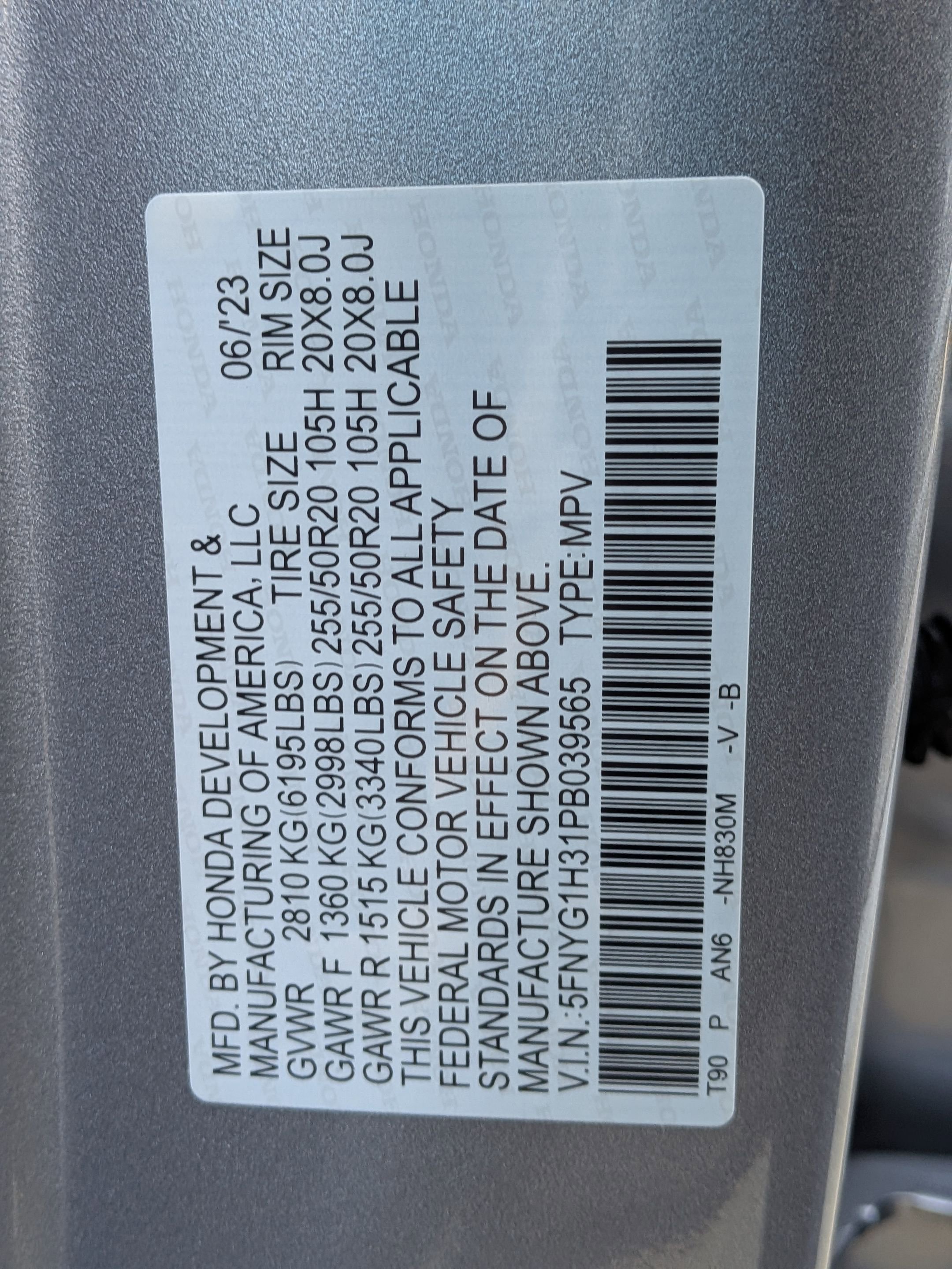 Certified 2023 Honda Pilot Sport image 32