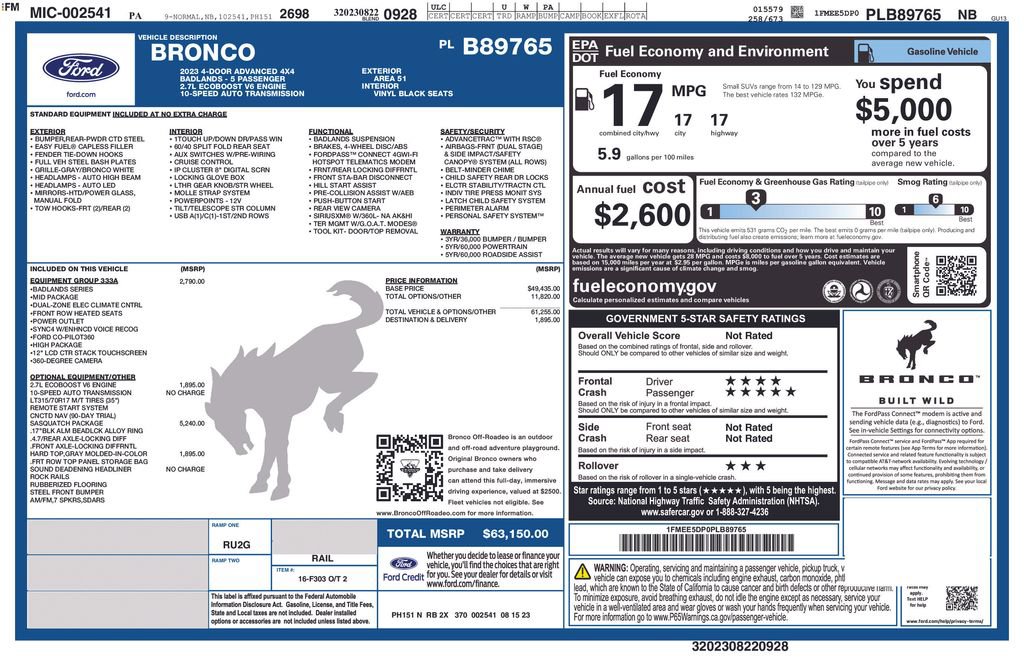 Used 2023 Ford Bronco Badlands w/ Sasquatch Package image 12