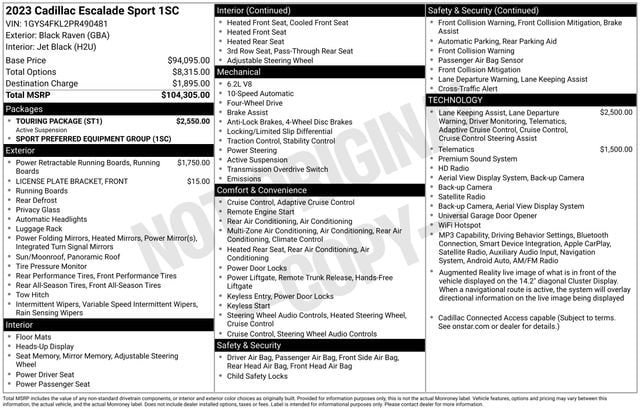 Certified 2023 Cadillac Escalade Sport w/ Touring Package AWD/4WD image 34